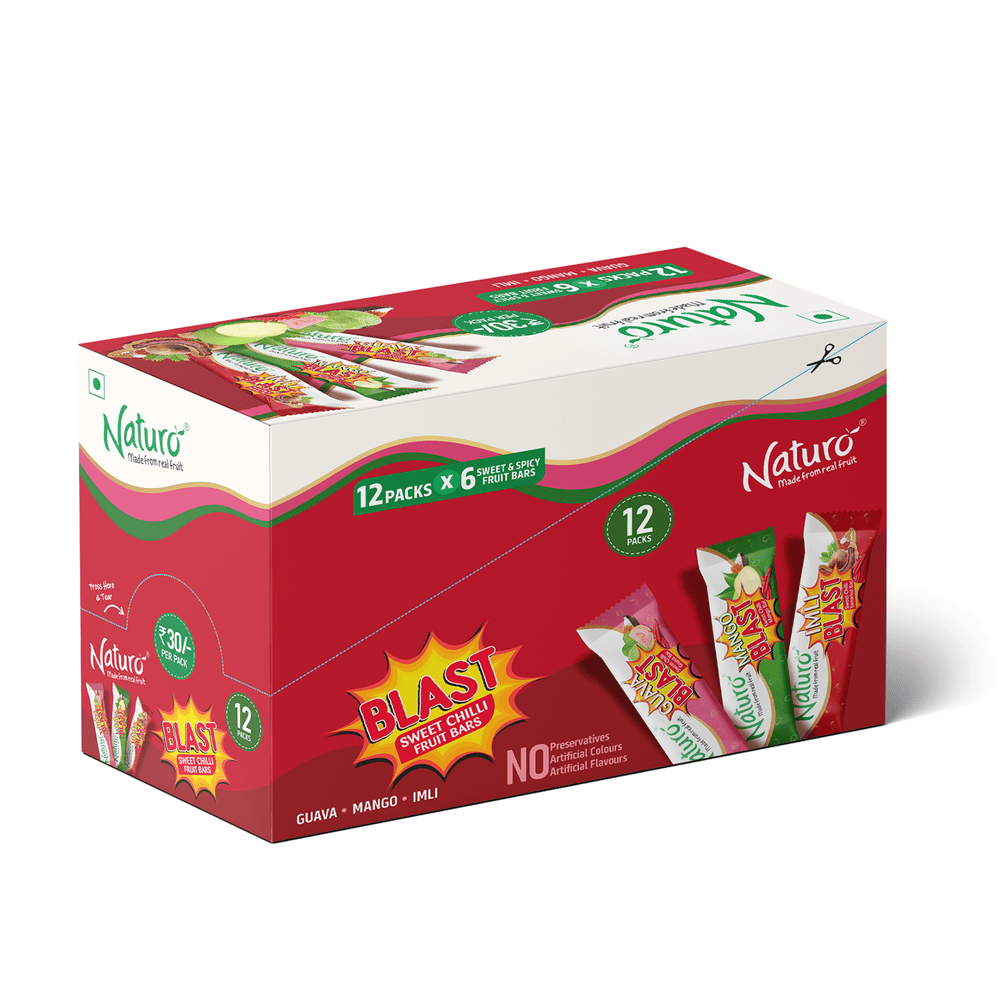 Naturo Assorted Blast Pouch Dispenser 540g (12 Pouches x 6 bars)
