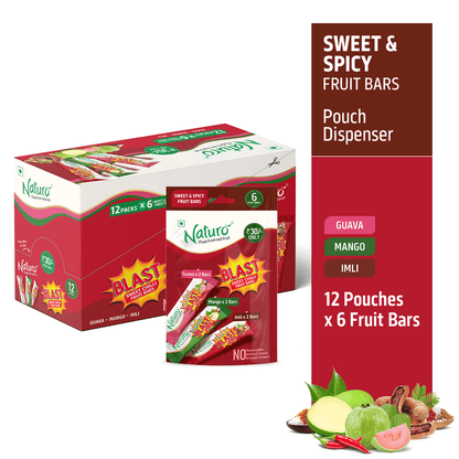 Naturo Assorted Blast Pouch Dispenser 540g (12 Pouches x 6 bars)