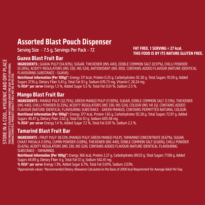 Naturo Assorted Blast Pouch Dispenser 540g (12 Pouches x 6 bars)