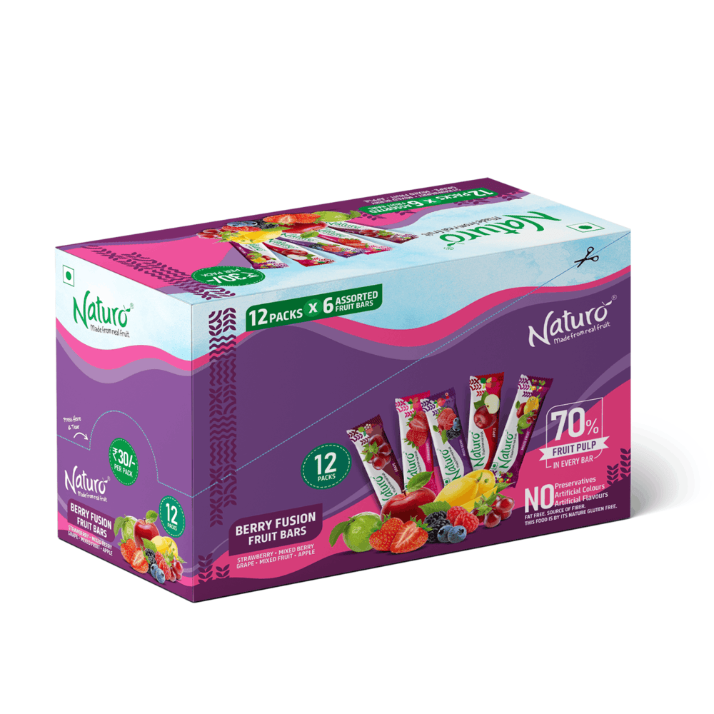 Naturo Berry Fusion Fruit Bars Pouch Dispenser 540g (12 Pouches x 6 bars)