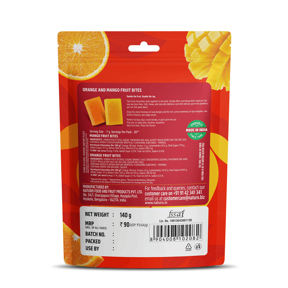 Naturo Mango & Orange Fruit Bites (Pack of 2)
