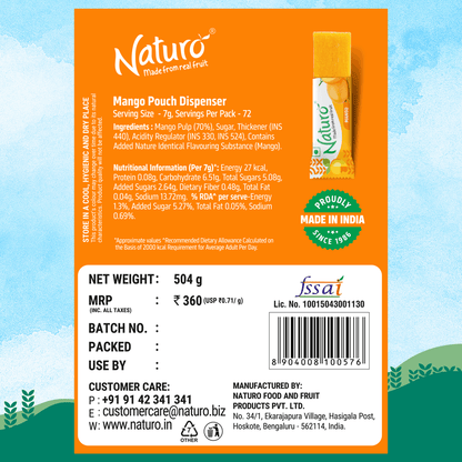 Naturo Mango Pouch Dispenser 540g (12 Pouches x 6 bars)