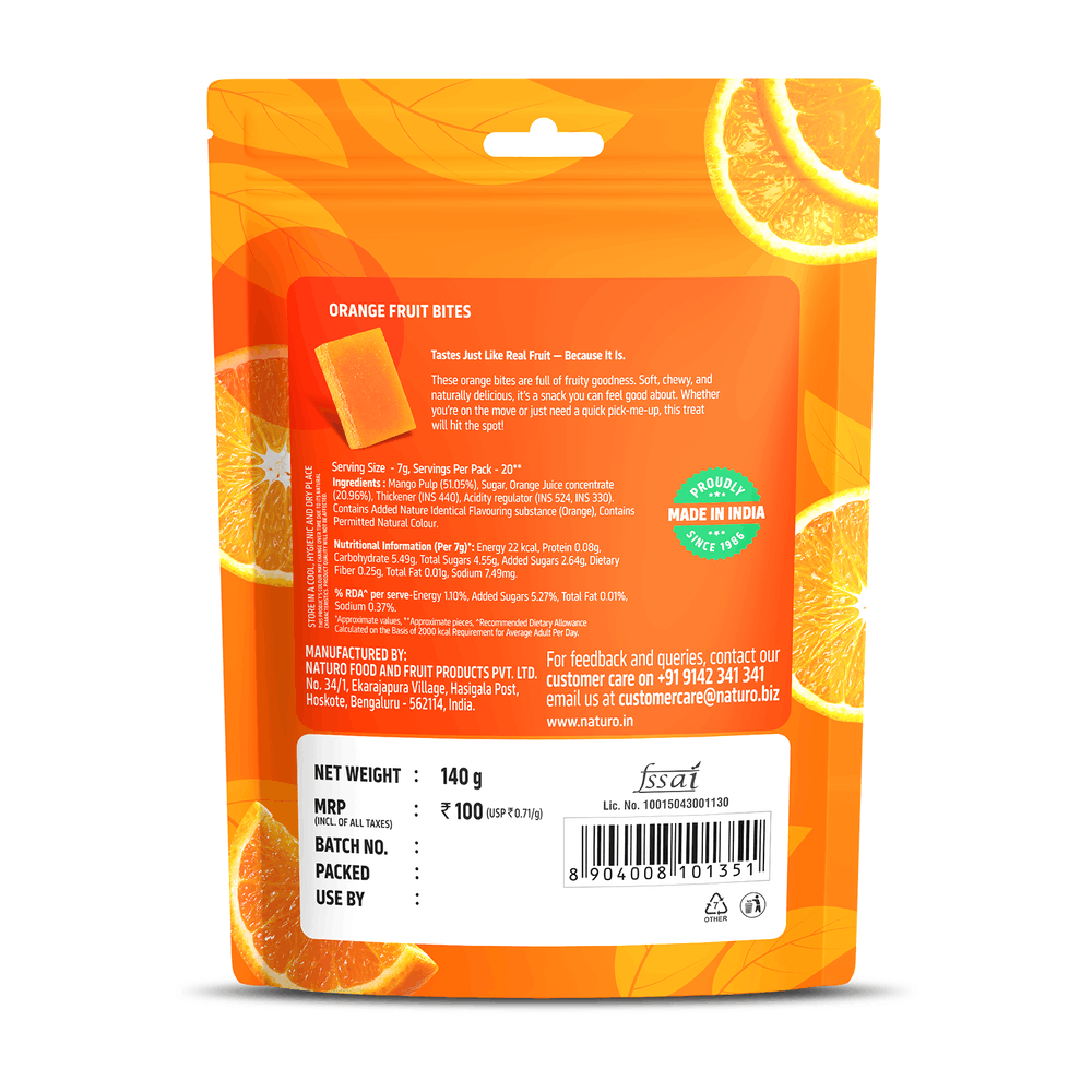 Naturo Orange Fruit Bites (Pack of 2)