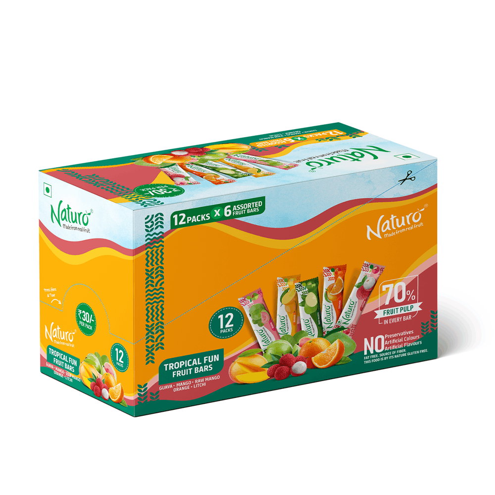 Naturo Tropical Fun Pouch Dispenser 540g (12 Pouches x 6 bars)