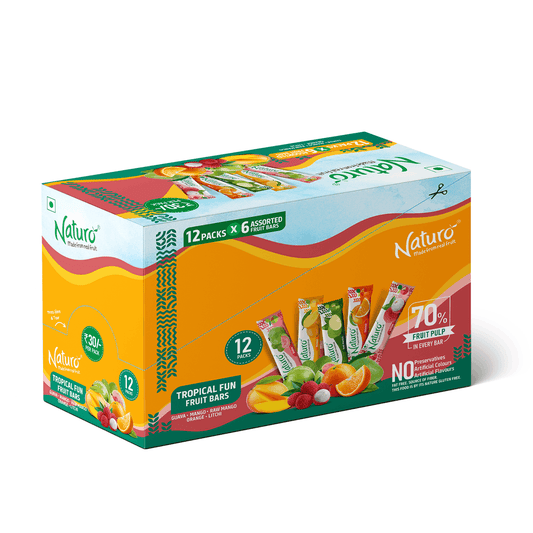 Naturo Tropical Fun Pouch Dispenser 540g (12 Pouches x 6 bars)