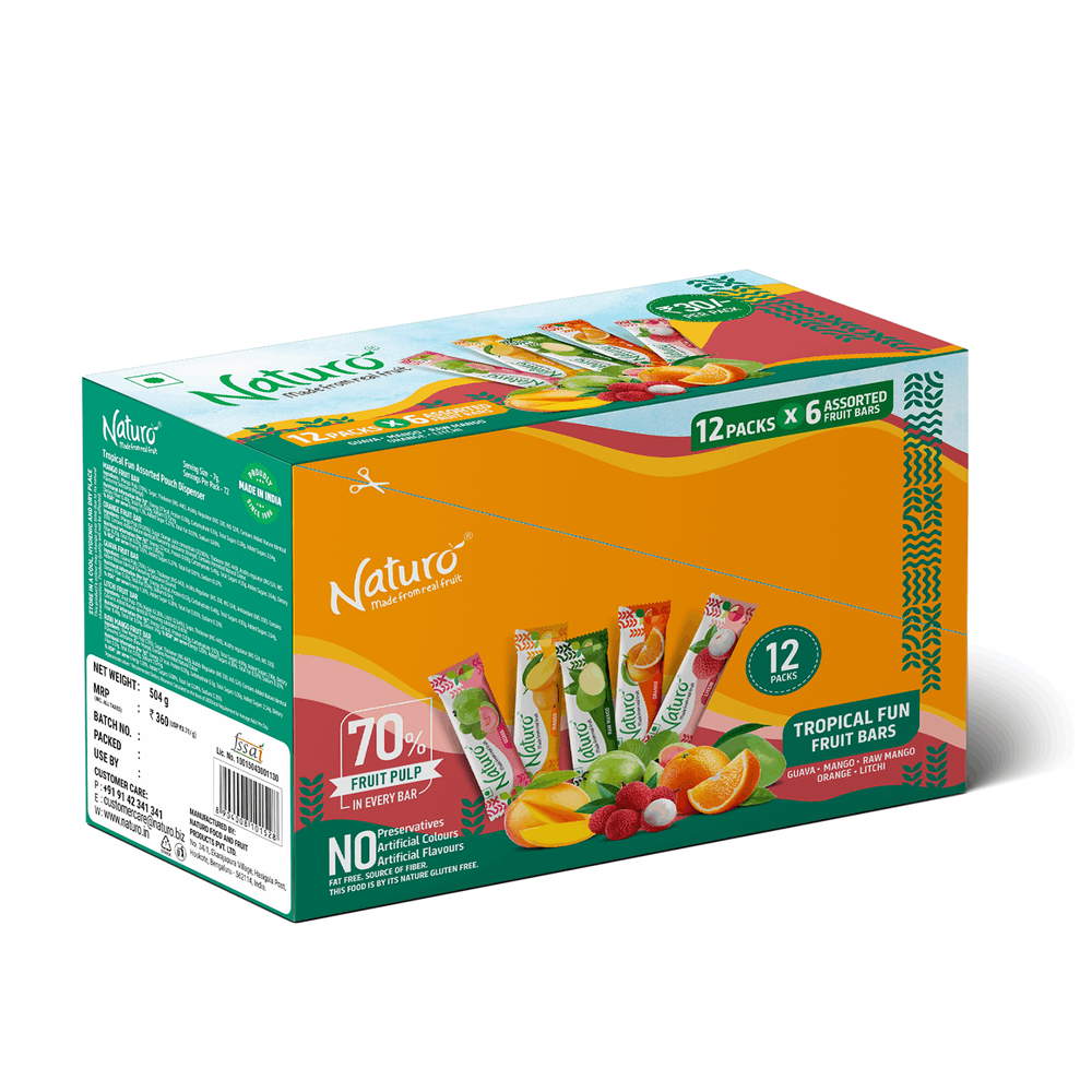 Naturo Tropical Fun Pouch Dispenser 540g (12 Pouches x 6 bars)