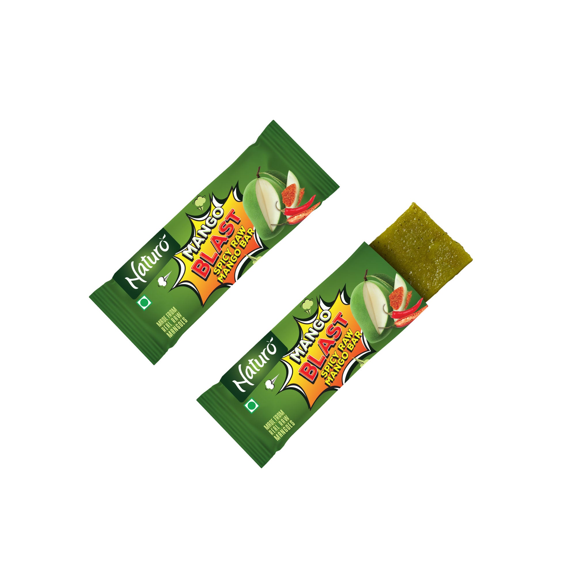 Naturo Fruit Bars - Spicy Raw Mango Bar - 7g x 6 nos - Pack of 12